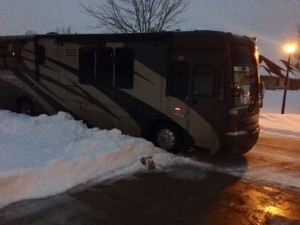 RV in snow