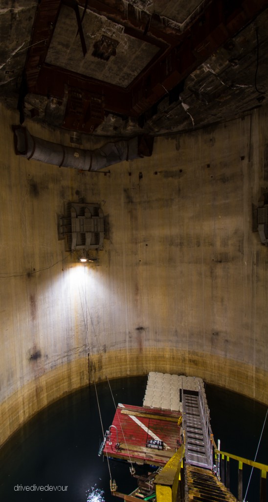 The view from the blast doors to the surface of the water.