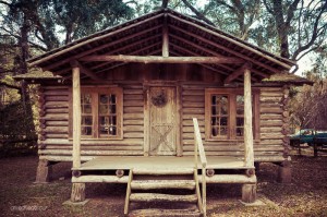 A log home in the city park